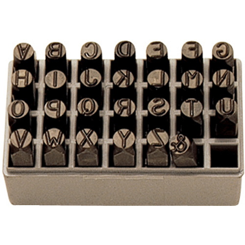 Jeu de lettres pour estampage &agrave; la main, 27 morceaux Quali-T-Solutions