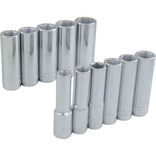 Socket Set, 11 Pcs, 3/8" Drive Size, Deep Quali-T-Solutions