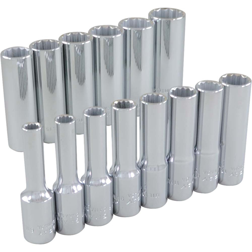 Socket Set, 14 Pcs, 3/8" Drive Size, Deep Quali-T-Solutions