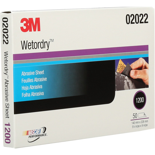 Feuille abrasive Wetordry 401Q, 5-1/2" x 9", Grain Fin, Carbure de silicium Quali-T-Solutions