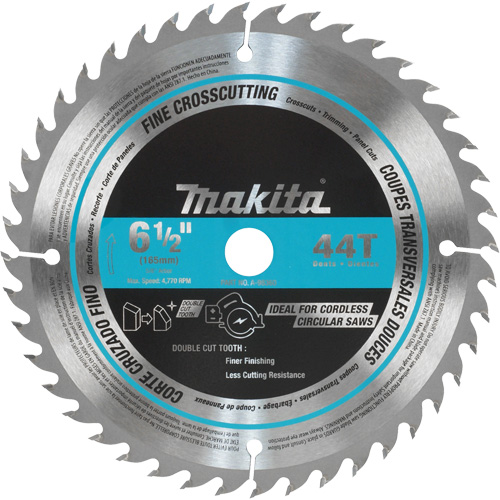 Circular Saw Blade, 6-1/2", 44 Teeth, Wood Use Quali-T-Solutions