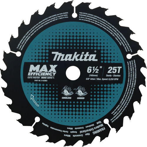 Lame de scie circulaire efficacit&eacute; maximale, 6-1/2", 25 dents, Pour Stratifi&eacute;/Bois Quali-T-Solutions