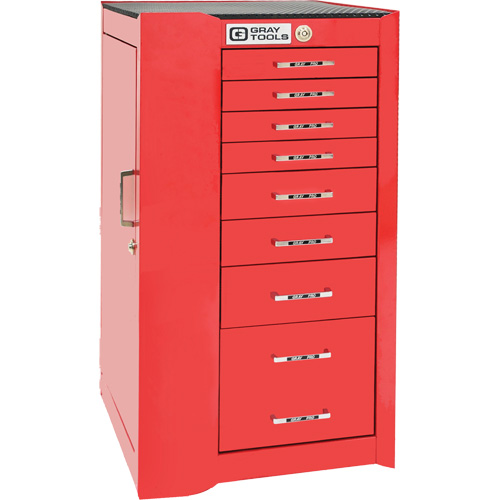 Pro+ Left Side Rider Tool Cabinet, 8 Drawers, 19" W x 19" D x 36-1/2" H, Red Quali-T-Solutions
