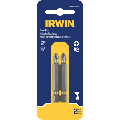 Embouts pour outils &eacute;lectriques, Phillips, Embout #2, Prise 1/4", Longueur 2" Quali-T-Solutions