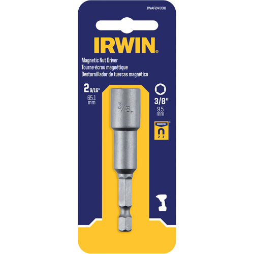 Tourne-&eacute;crou, Embout 3/8", Prise 1/4", 2-9/16" lo, Magn&eacute;tique Quali-T-Solutions
