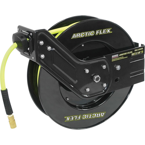 D&eacute;vidoir r&eacute;tractable avec tuyau en polym&egrave;re hybride, Air, 3/8" x 50', Tuyau simple, 300 psi Quali-T-Solutions