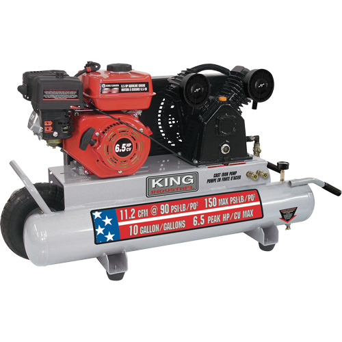 Compresseur d'air sur brouette, Essence, 10 gal. (12 gal. US), 150 PSI Quali-T-Solutions