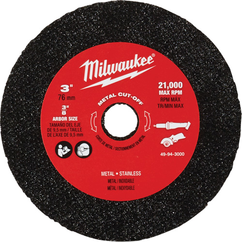 Meule de tronçonnage des m&eacute;taux, 3" x 0,04", Arbre 3/8" Quali-T-Solutions