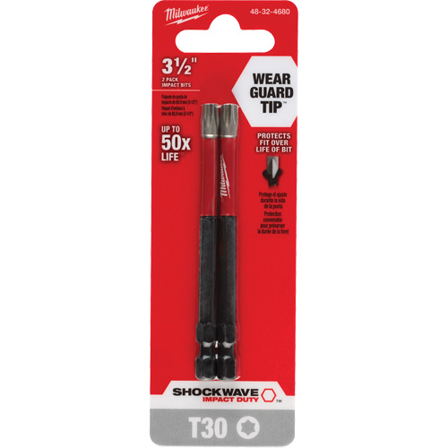 Shockwave Impact Duty Screwdriver Bit, Torx, T-30 Tip, 1/4" Drive Size, 3-1/2" Length Quali-T-Solutions