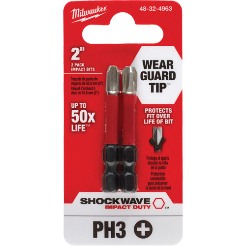 Embout de tournevis Shockwave Impact Duty, Phillips, #3, Prise 1/4" Quali-T-Solutions