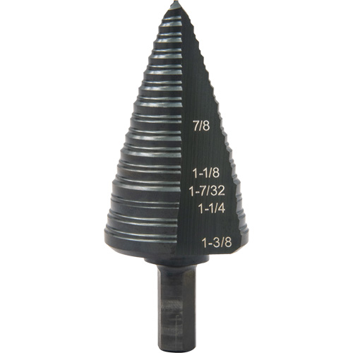 Foret &eacute;tag&eacute; &agrave; trous multiples no 12, 7/8" - 1-3/8", Incr&eacute;ments de 1/16", Acier rapide Quali-T-Solutions