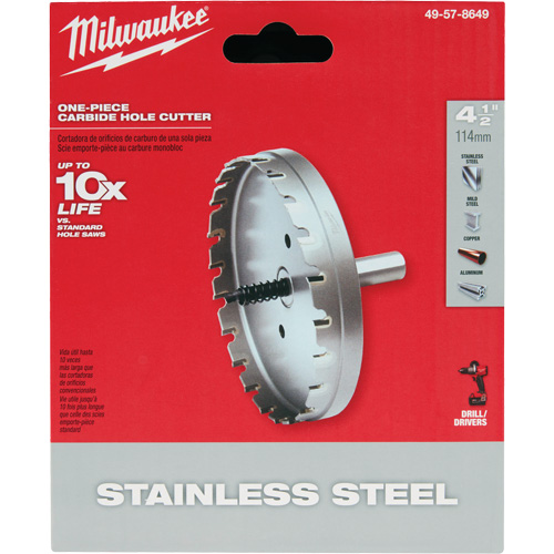 Scies-cloches au carbure monobloc, 4-1/2", Profondeur de la coupe de 3/16" Quali-T-Solutions