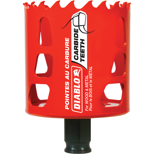 Scie cloche pour bois et m&eacute;tal, 2-1/2", Profondeur de la coupe 2-3/8", Carbure Quali-T-Solutions