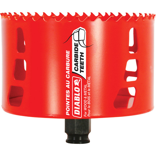 Wood & Metal Hole Saw, 4-1/4", 2-3/8" Depth of Cut, Carbide Quali-T-Solutions