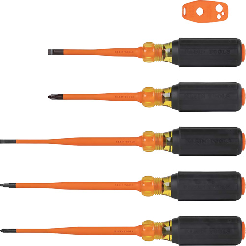 Jeu de tournevis isol&eacute;s &agrave; pointe mince, 1000 V, 6 M Quali-T-Solutions