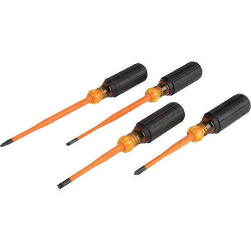 Jeu de tournevis isol&eacute;s &agrave; pointe mince, 1000 V, 4 M Quali-T-Solutions