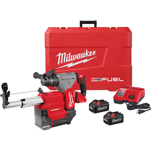 Marteau rotatif M18 Fuel SDS Plus avec ensemble d&eacute;poussi&eacute;reur Hammervac, 18 V, 1-1/8" - 3", 800 tr/min Quali-T-Solutions
