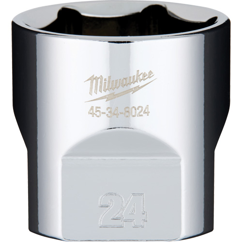 Douille m&eacute;trique avec c&ocirc;t&eacute;s Four Flats, 24 mm, Prise 3/8", 6 pans Quali-T-Solutions