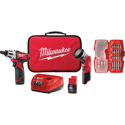 Trousse daccessoires pour tournevis avec lampe de travail, Lithium-ion, 12 V Quali-T-Solutions