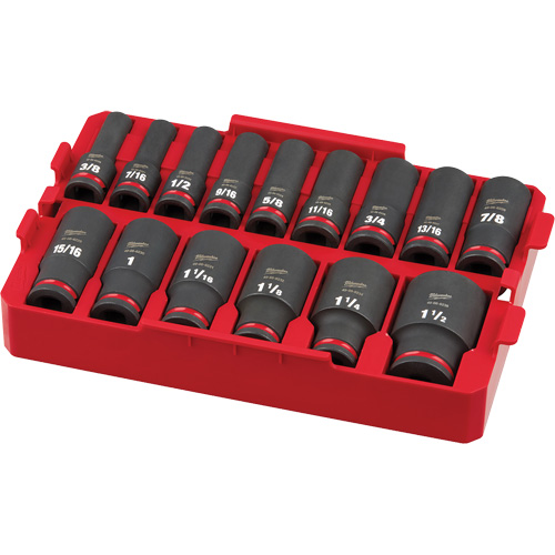 Shockwave Impact Duty Packout SAE Socket Set, 15 Pcs, Impact, 1/2" Drive Size, Deep Quali-T-Solutions