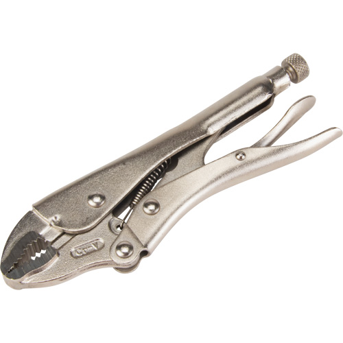 Locking Pliers with Wire Cutter, 7" Length, Curved Jaw Quali-T-Solutions