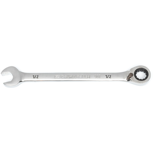 90-Tooth Reversible Ratcheting Wrench, 12 Point, 1/2", Chrome/Polished Finish Quali-T-Solutions