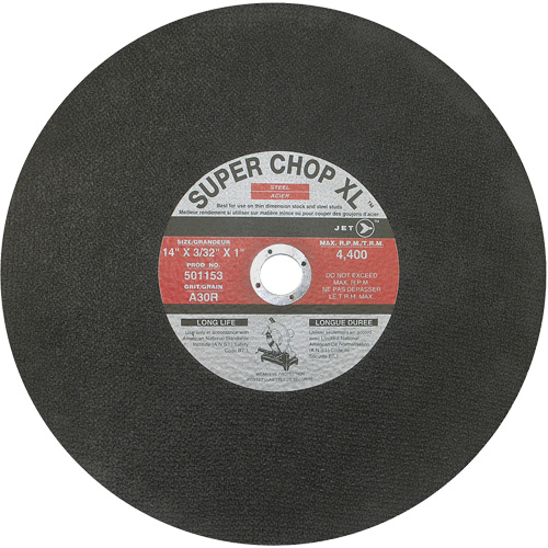 Meule &agrave; tronçonner Super Chop Stud-Cut A30R, 14" x 3/32", Arbre de 1", Type 1, 4400 Tr/min Quali-T-Solutions