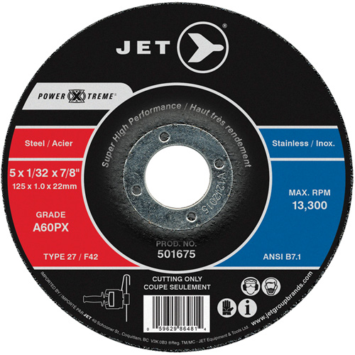 A60PX Power-Xtreme Cut-Off Wheel, 4-1/2" x 3/64", 7/8" Arbor, Type 27, 13300 RPM Quali-T-Solutions