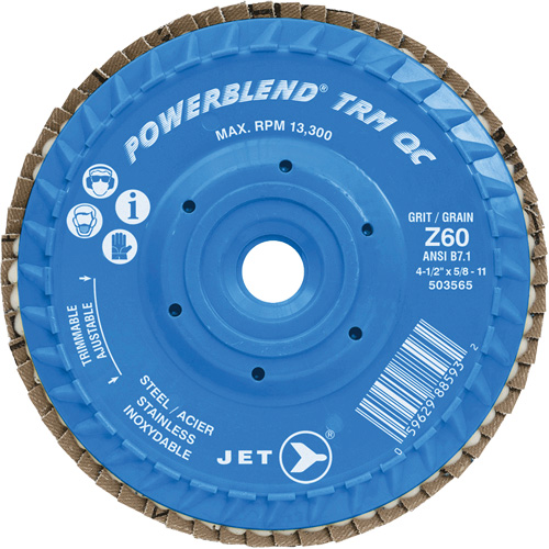 PowerBlend TRM QC Trimmable Flap Disc, 5" x 5/8"-11, Type 27, Z60 Grit, Zirconia Alumina Quali-T-Solutions