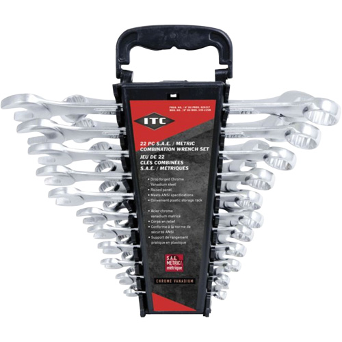 ICW-22SM Wrench Set, Combination, 22 Pieces, Imperial and Metric Quali-T-Solutions