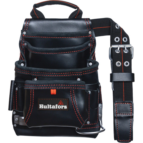 Carpenter's Nail & Tool Bag, Leather, 11 Pockets, Black Quali-T-Solutions