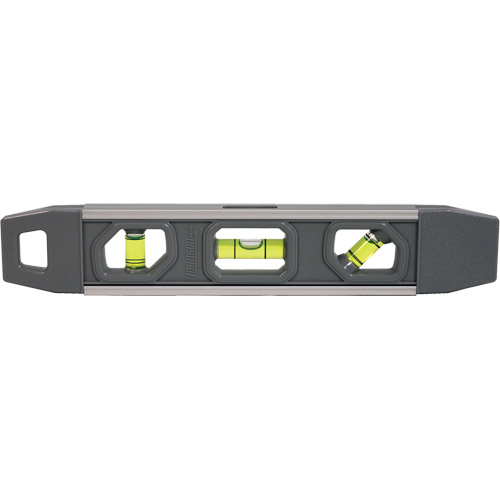 Torpedo Level, 9" L, Aluminum, 3 Vials, Magnetic Quali-T-Solutions