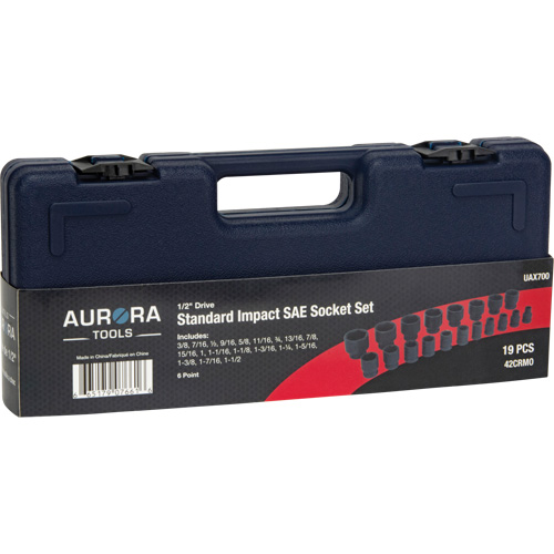 SAE Socket Set, 19 Pcs, Impact, 1/2" Drive Size Quali-T-Solutions