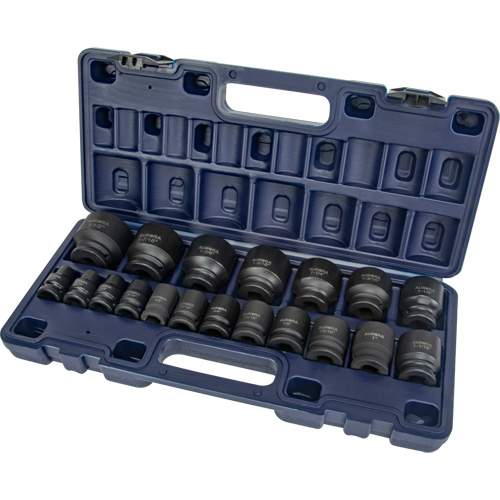 SAE Socket Set, 19 Pcs, Impact, 1/2" Drive Size Quali-T-Solutions