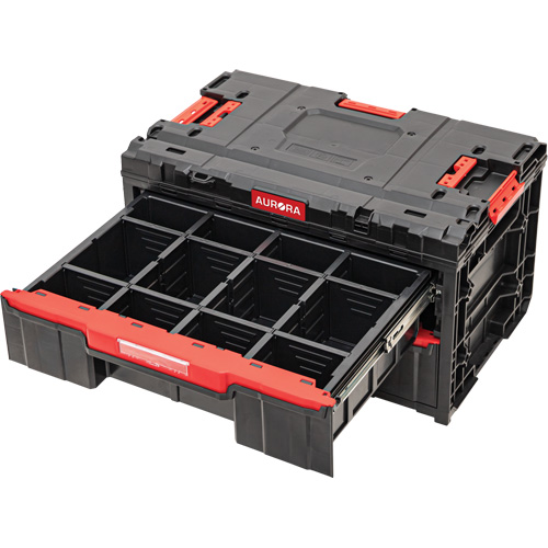 Arx&reg; 2-Drawer Toolbox, 23-1/10" x 15" x 13-2/5", Black Quali-T-Solutions