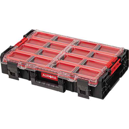 Arx X-Large Organizer with Long Bins, 23" x 15-1/5" x 5", Black Quali-T-Solutions