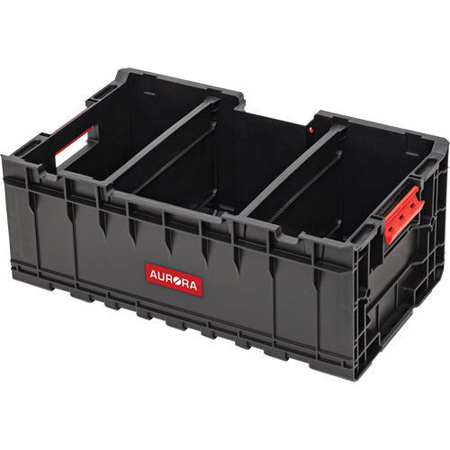Arx Tool Crate with Dividers, 22-7/10" x 14-1/10" x 9-3/10", Black Quali-T-Solutions