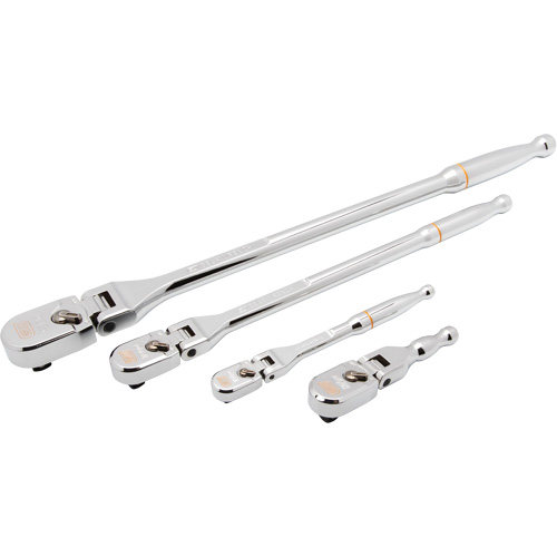 Ensemble de rochet &agrave; t&ecirc;te en goutte et manche enti&egrave;rement poli avec prises 1/4", 3/8" & 1/2" 120XP Quali-T-Solutions