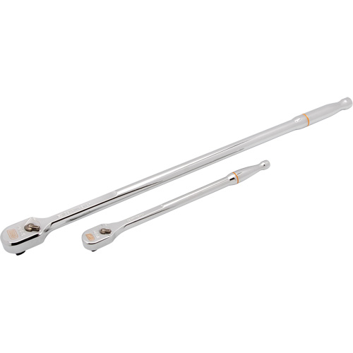 Ensemble de rochet &agrave; t&ecirc;te en goutte enti&egrave;rement polie et manche flexible extra long avec prises  1/4" & 3/8" 120XP Quali-T-Solutions