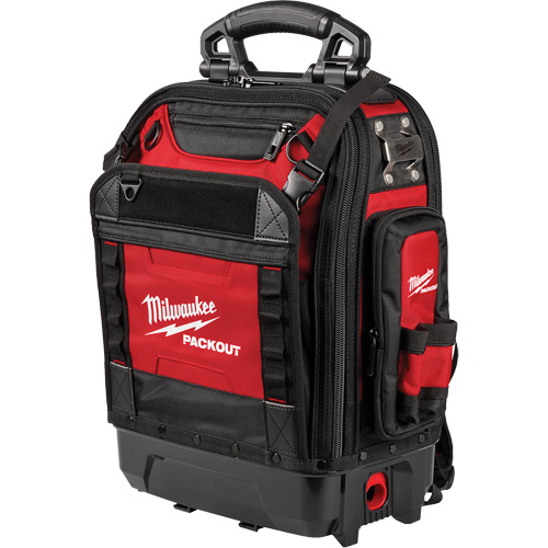 Sac &agrave; dos structur&eacute; PackOut, 9-1/2" lo x 18" la, Noir/Rouge, Polyester Quali-T-Solutions