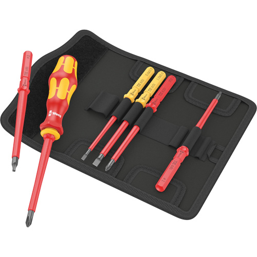 Tournevis imp&eacute;rial porte-embouts Kraftform Kompakt VDE 7 et embouts, 1000 V, 6 M Quali-T-Solutions