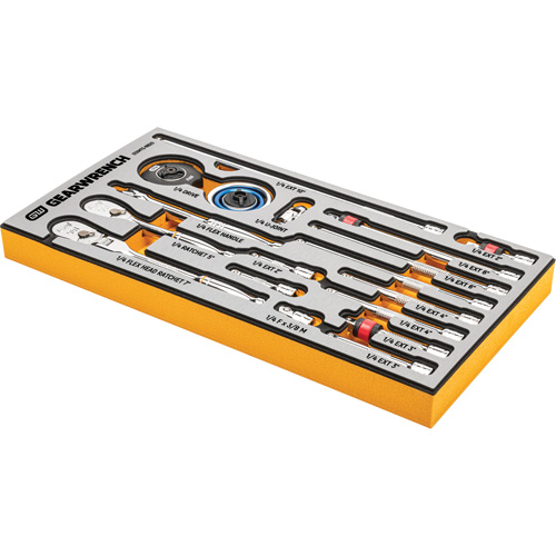 Jeu d'outils pour maître m&eacute;canicien MEGAMOD dans des plateaux en mousse modulaire de premi&egrave;re qualit&eacute; avec rangement d'outils, 1268 morcea Quali-T-Solutions