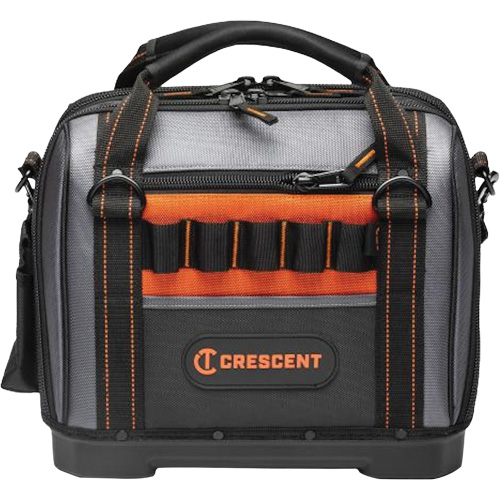 Sac ouvert de 14" pour outils d'ouvrier, Polyester, 32 pochettes, Noir/Gris Quali-T-Solutions