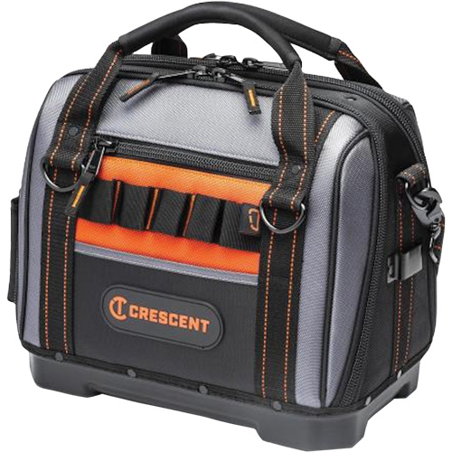 Sac ouvert de 14" pour outils d'ouvrier, Polyester, 32 pochettes, Noir/Gris Quali-T-Solutions