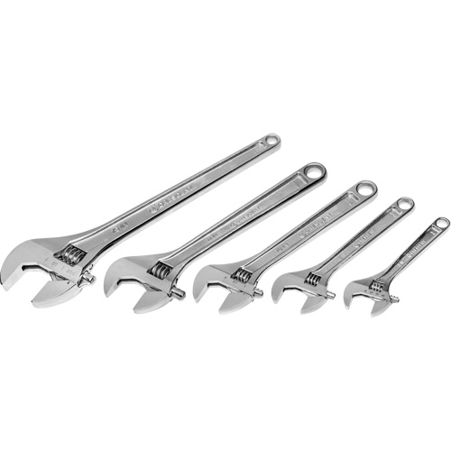 Chrome Wrench Set, Adjustable, 5 Pieces, Imperial and Metric Quali-T-Solutions