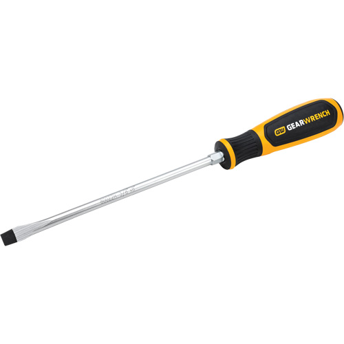 Slotted Dual Material Screwdriver, 3/8", 13-1/10" L, Plastic Handle Quali-T-Solutions