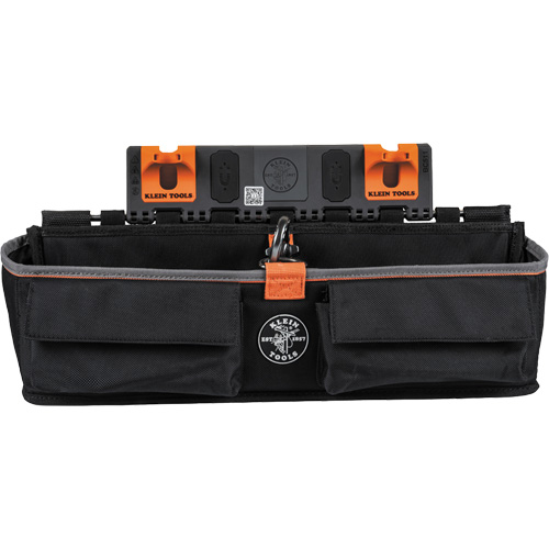 Module pour grande poche avec crochet en S Bucket Work Centre, Nylon, 3 pochettes, Noir/Orange Quali-T-Solutions