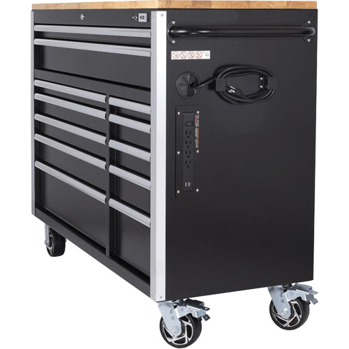 HDRC5212 Armoire mobile de s&eacute;rie HD, 12 tiroirs, 51-1/4" la x 21" p x 40-3/10" h, Noir Quali-T-Solutions