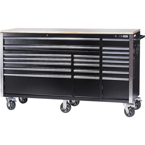 HDRC7220 Armoire mobile de s&eacute;rie HD, 20 tiroirs, 72" la x 24" p x 42-3/10" h, Noir Quali-T-Solutions