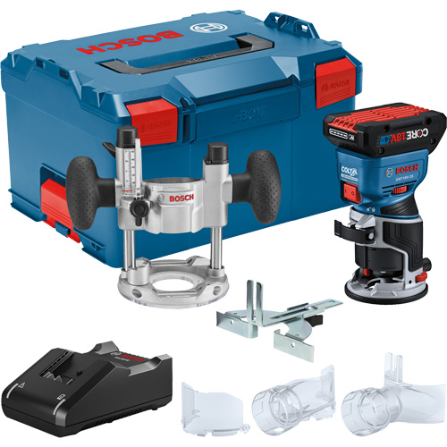 Ensemble de toupie &agrave; paume sans balai Colt avec bloc-pile CORE18V 4 Ah & base de plongeur Quali-T-Solutions
